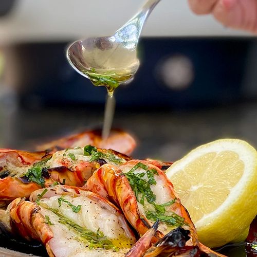 Gegrillte King Prawns mit Mirin & Soja