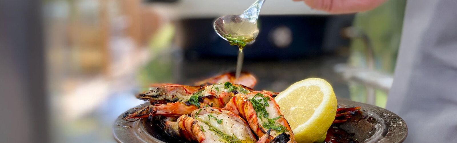 Gegrillte King Prawns mit Mirin & Soja