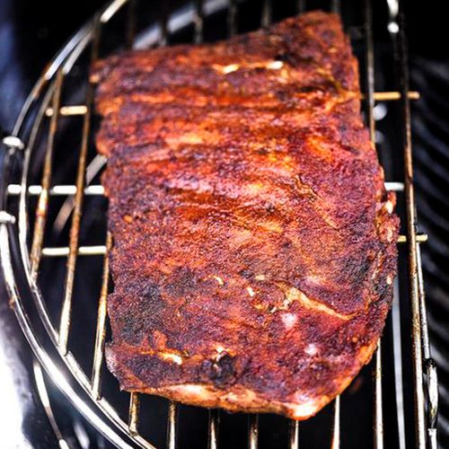 Schweinerippchen mit Honig-Senf-Glasur