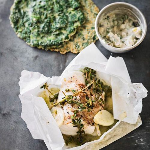 Seehecht in Papillote