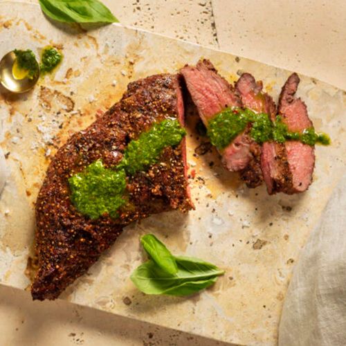 Low & Slow geräucherte Rinderhüfte mit Chimichurri