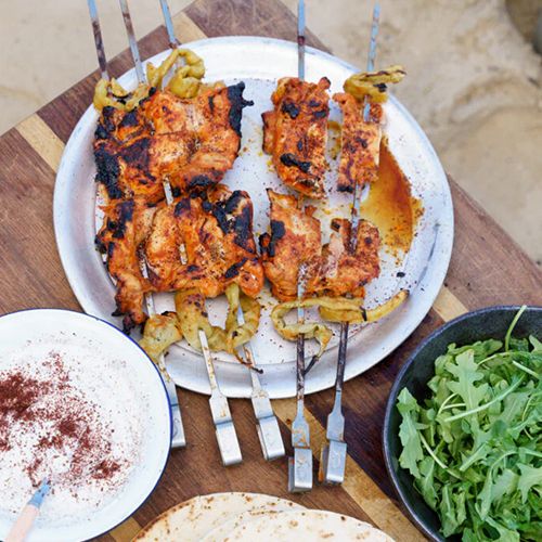 Paprika-Hähnchen-Shish-Kebabs