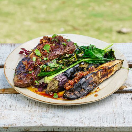 XO (Extra old)-Rindfleisch mit gegrillter Aubergine